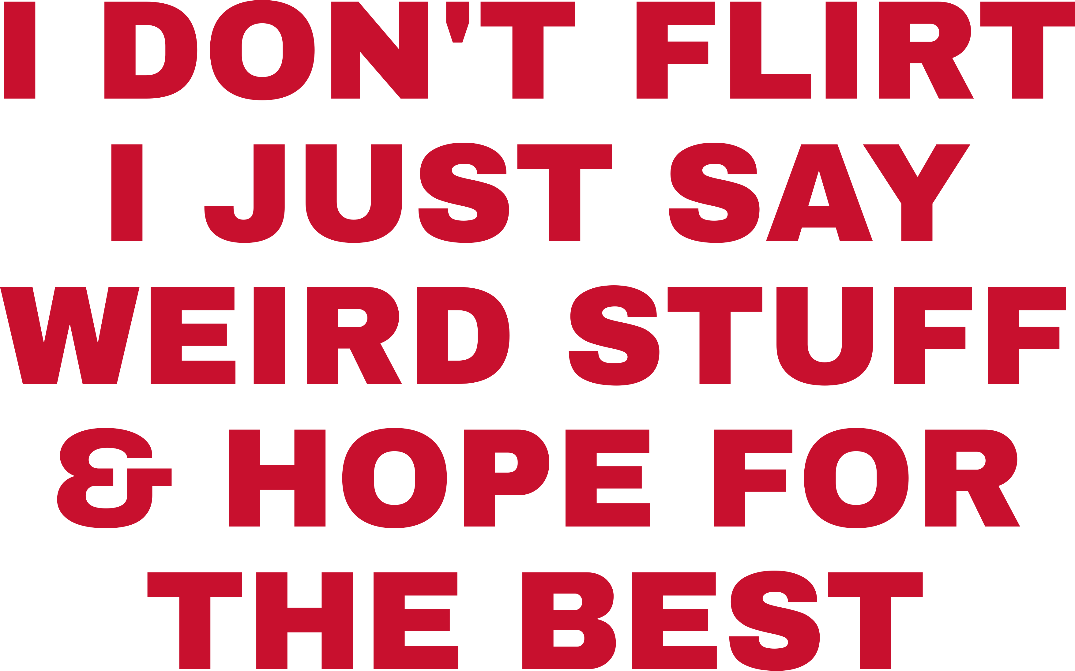 I DON'T FLIRT I JUST SAY WEIRD STUFF & HOPE FOR THE BEST