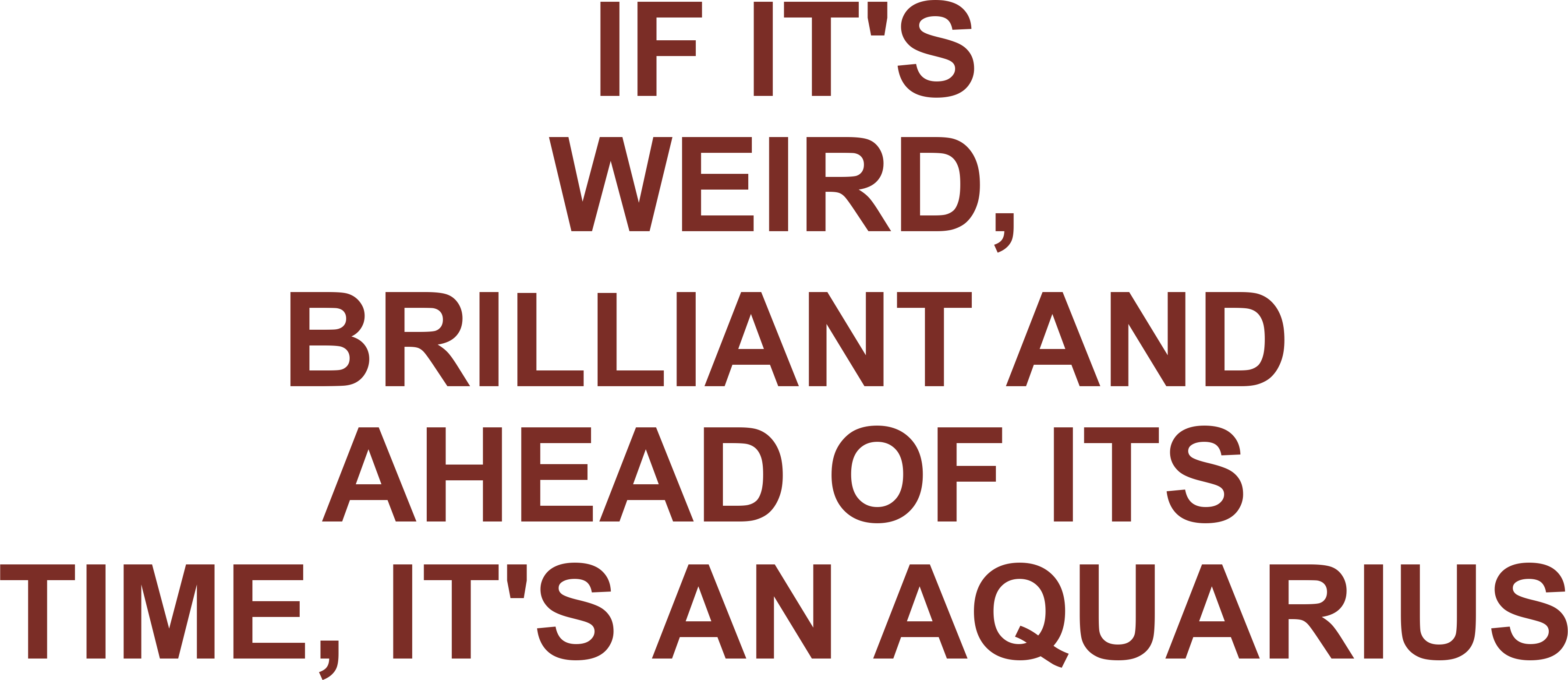 IF IT'S WEIRD, BRILLIANT AND AHEAD OF ITS TIME, IT'S AN AQUARIUS HOODIE