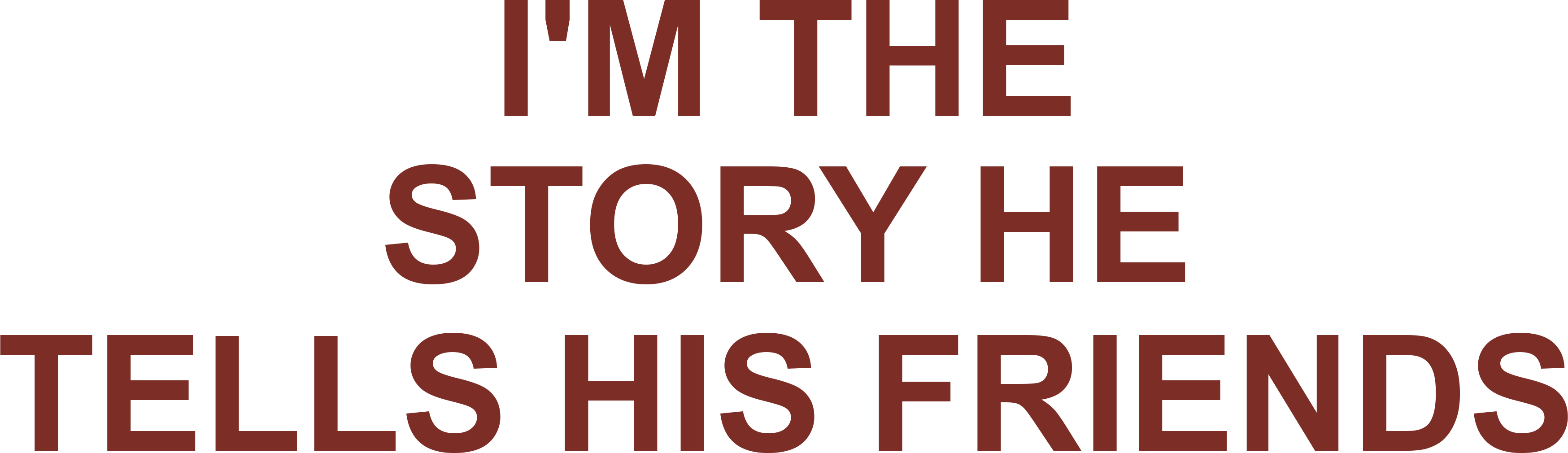 I'M THE STORY HE TELLS HIS FRIENDS