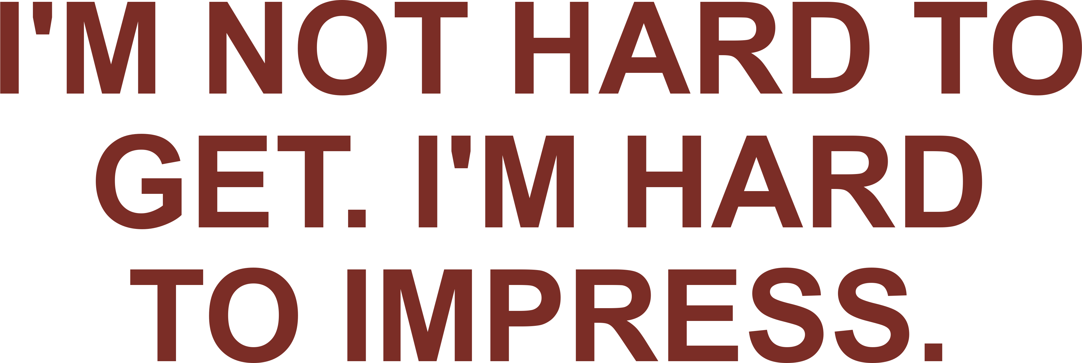I'M NOT HARD TO GET. I'M HARD TO IMPRESS.