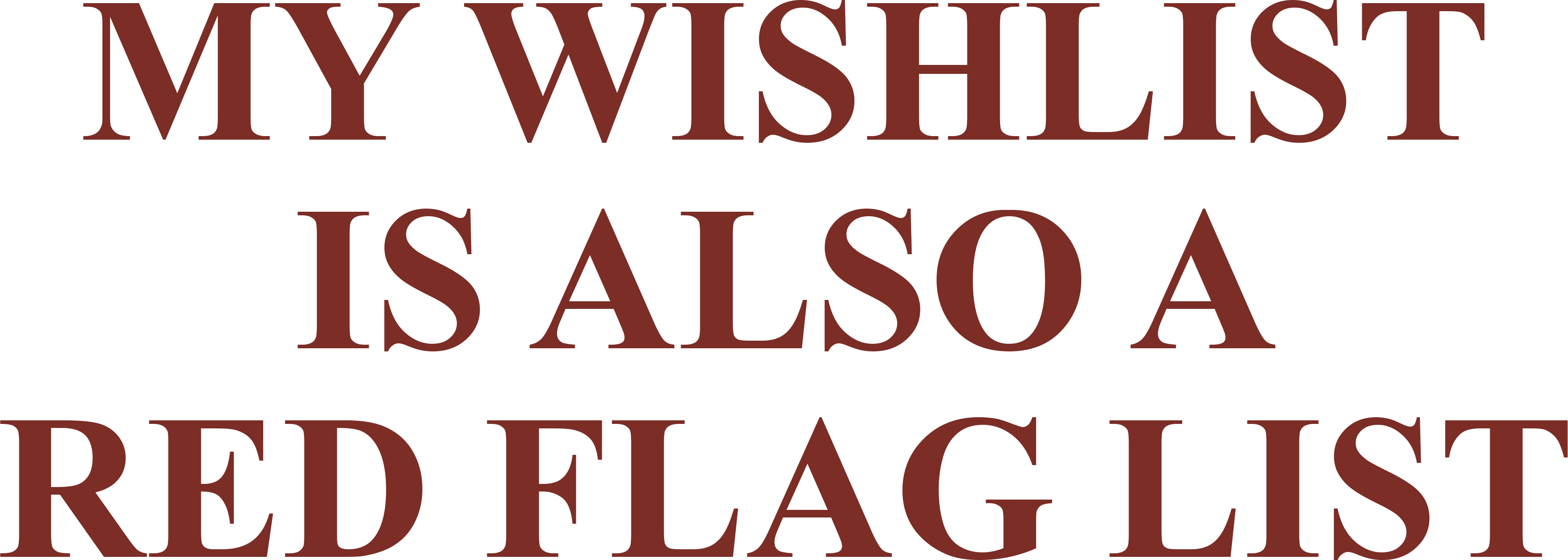 MY WISHLIST IS ALSO A RED FLAG LIST