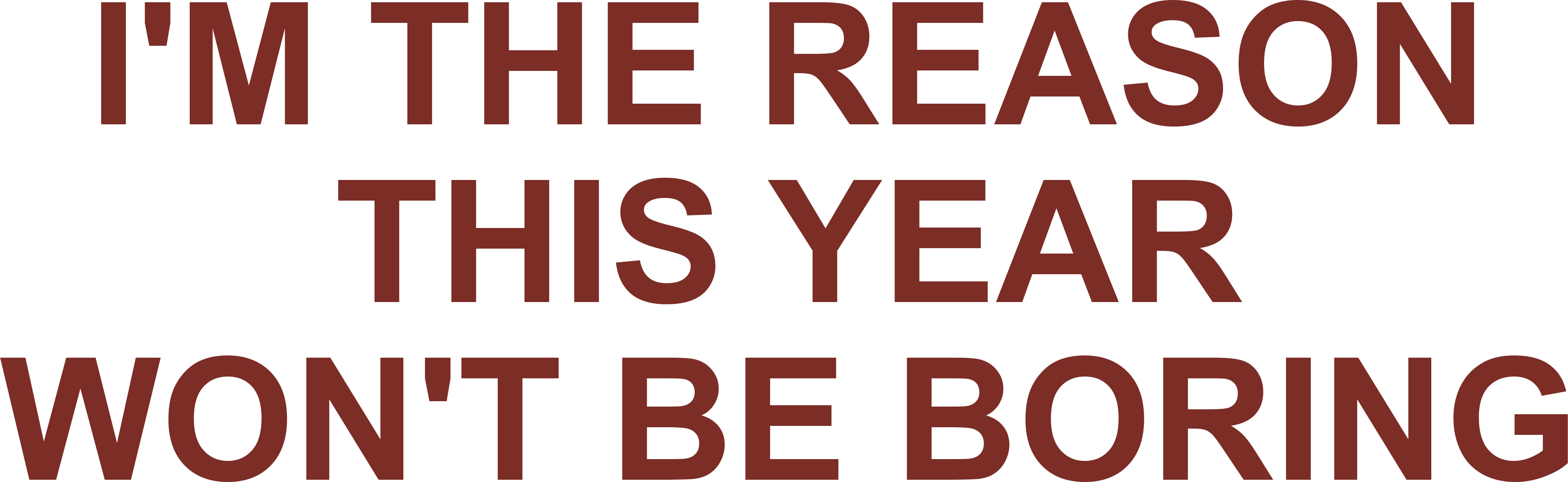 I'M THE REASON THIS YEAR WON'T BE BORING
