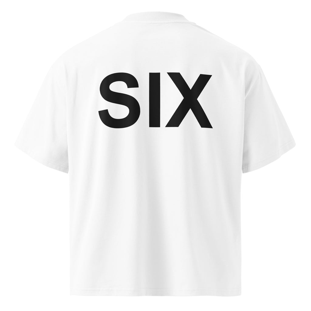SIX oversized t-shirt – white back view | So True