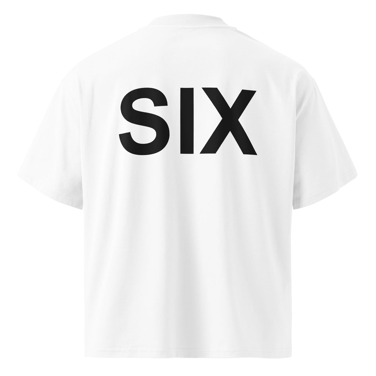 SIX oversized t-shirt – white back view | So True