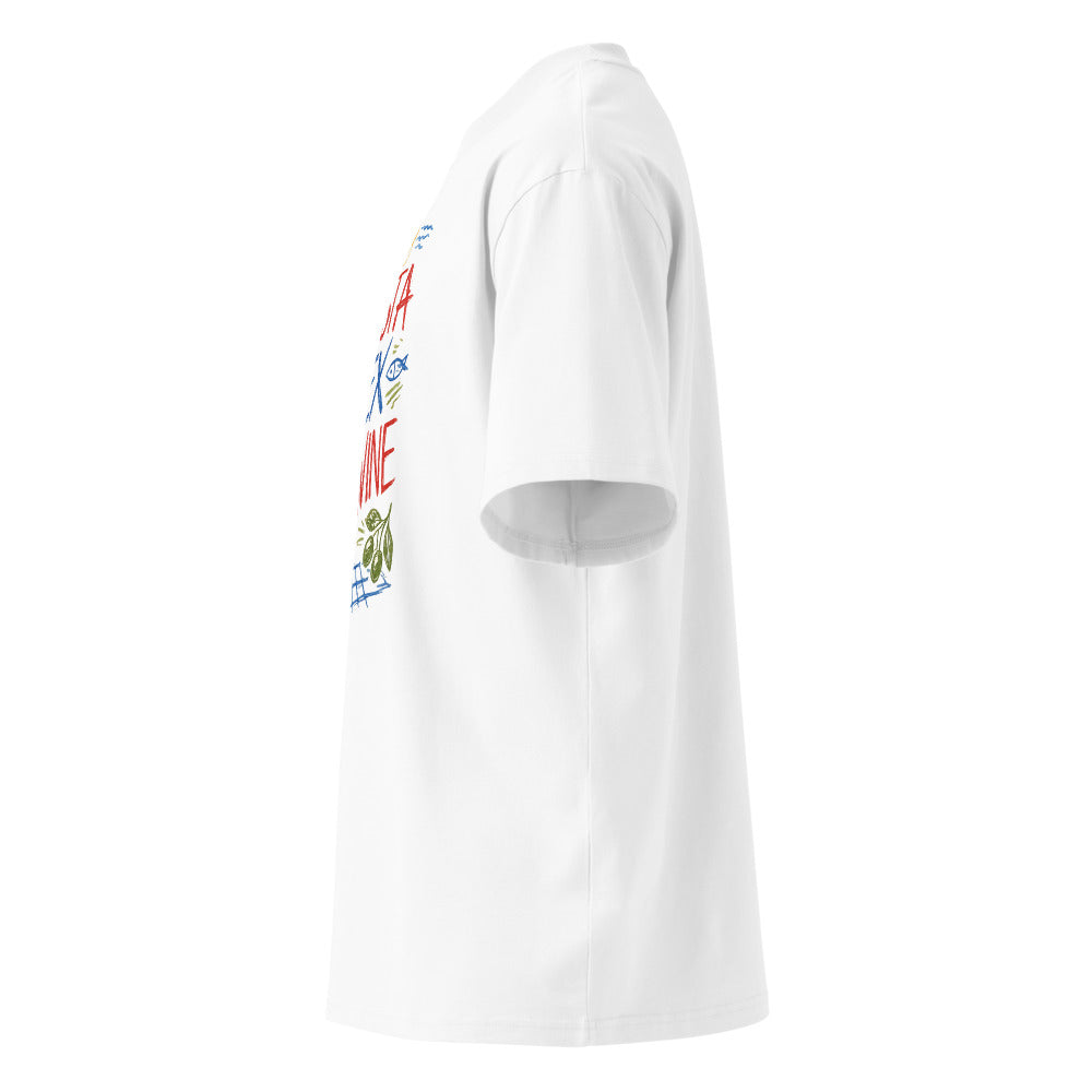 PASTA SEX WINE oversized t-shirt – white left view | So True