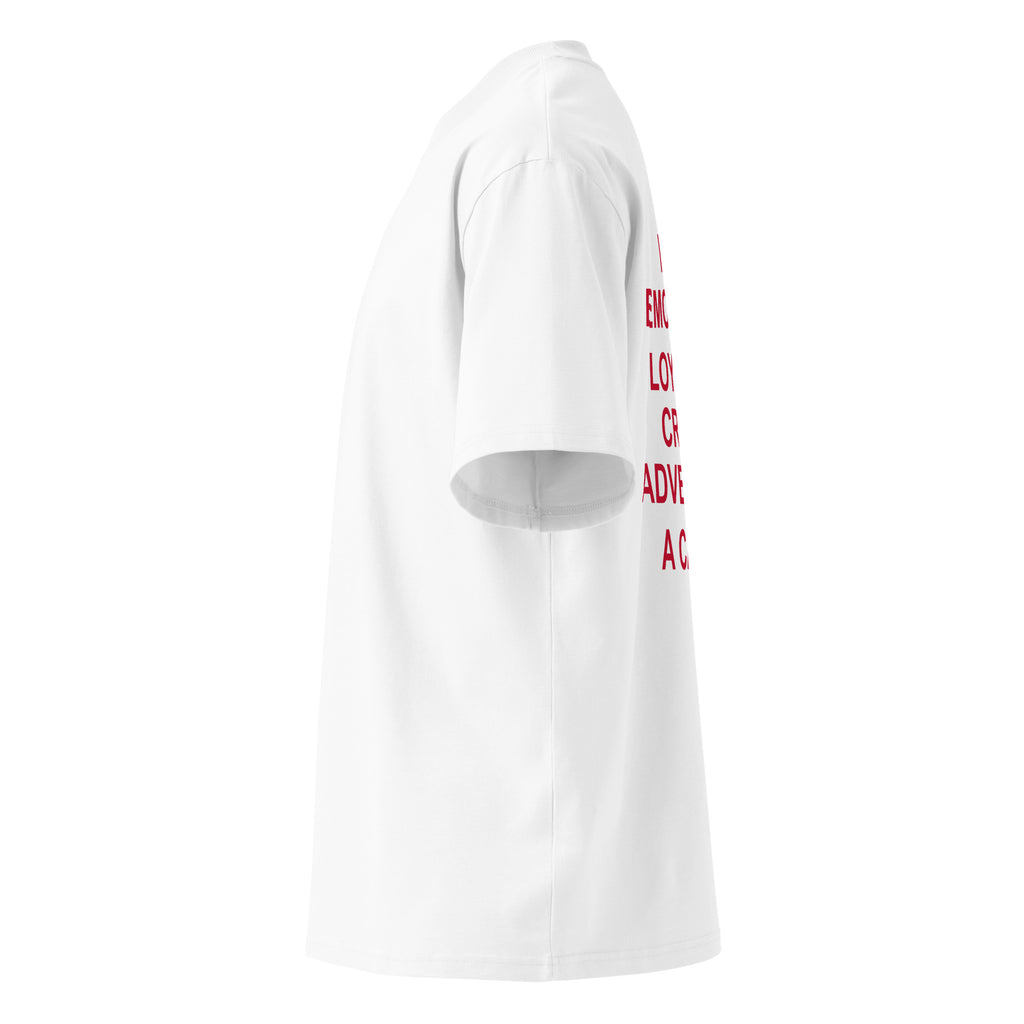 IF IT'S EMOTIONAL, LOYAL AND CRIES AT ADVERTS, IT'S A CANCER oversized t-shirt – white left view | So True