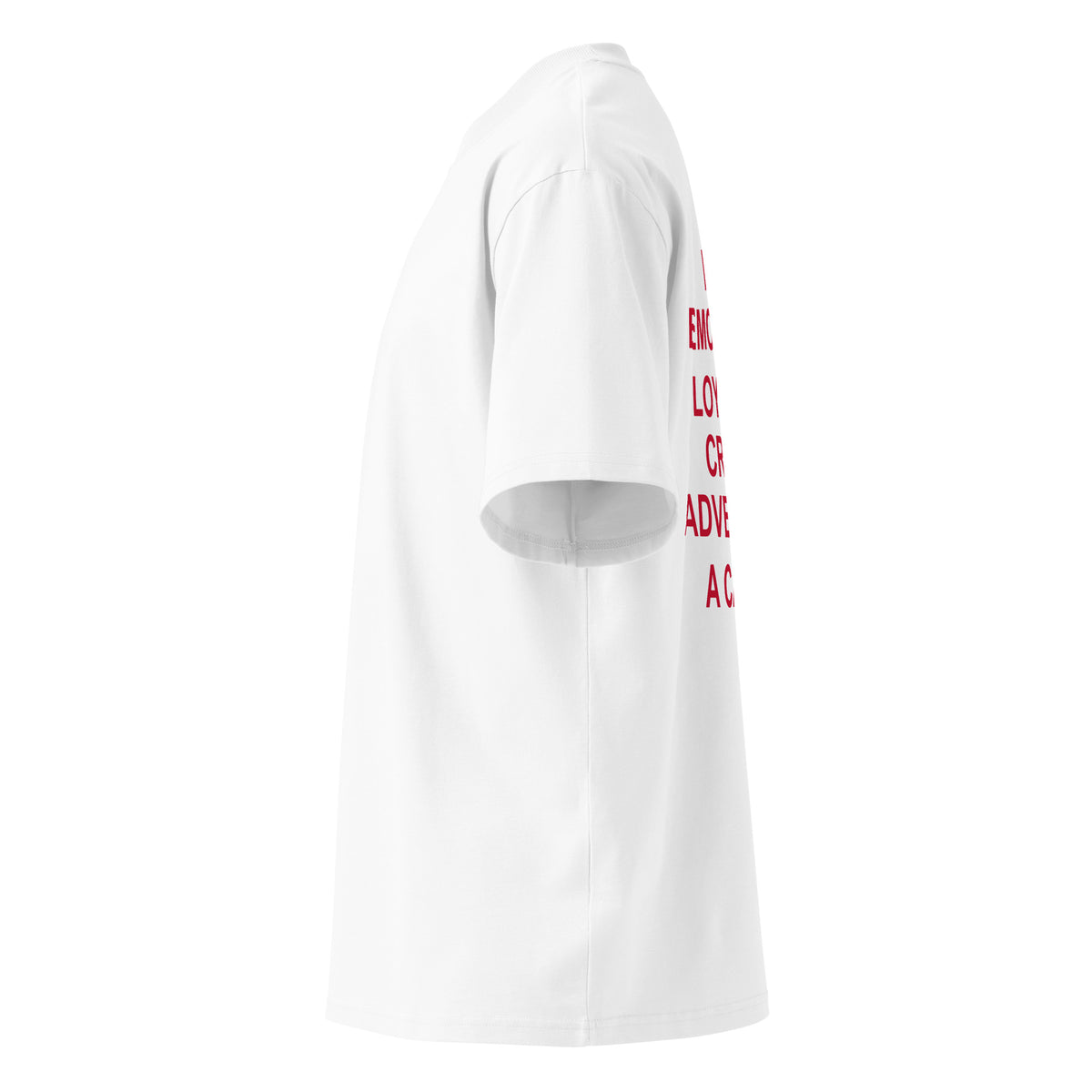 IF IT'S EMOTIONAL, LOYAL AND CRIES AT ADVERTS, IT'S A CANCER oversized t-shirt – white left view | So True