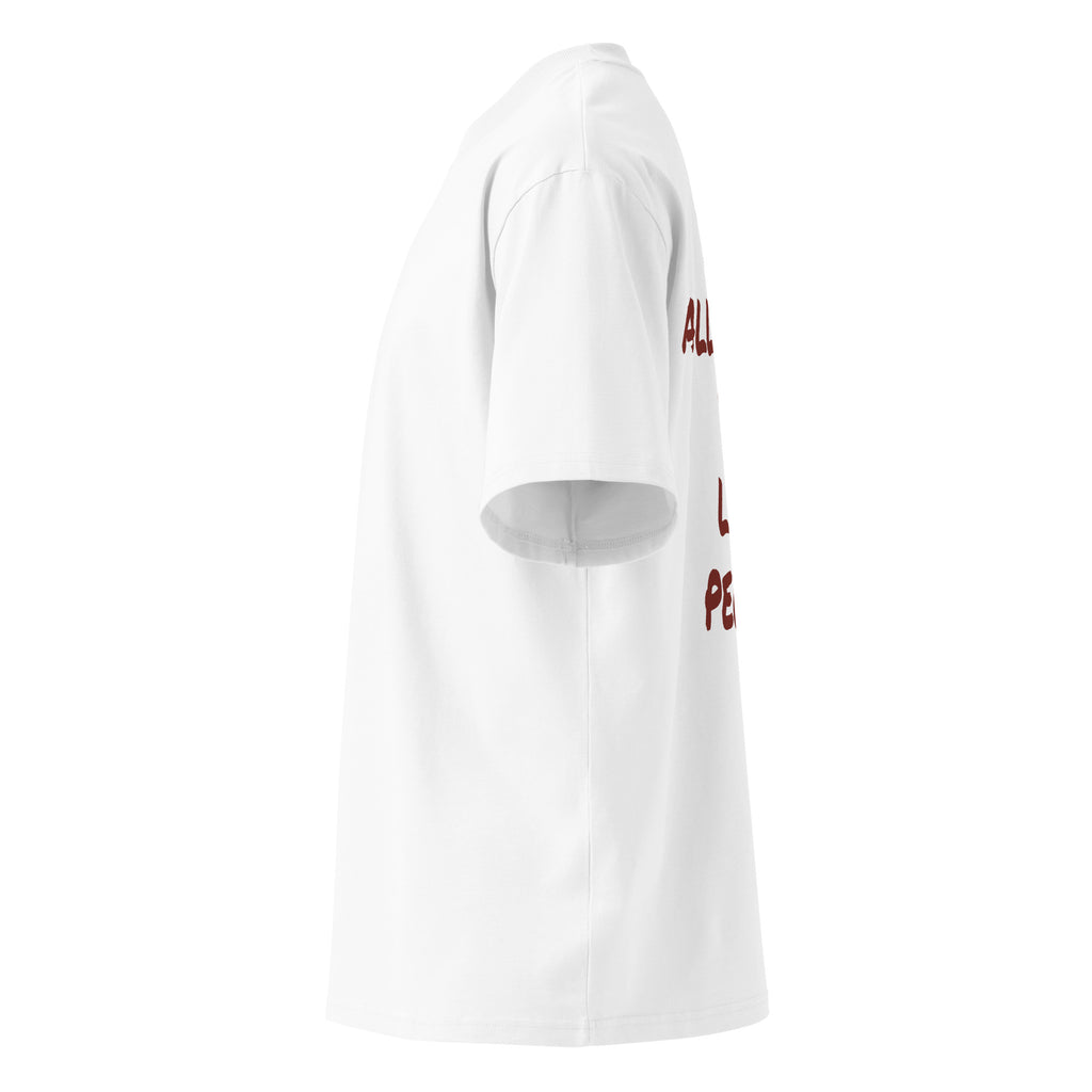I'M ALLERGIC TO LAZY PEOPLE oversized t-shirt – white left view | So True
