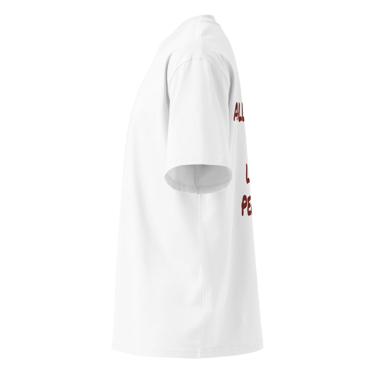 I'M ALLERGIC TO LAZY PEOPLE oversized t-shirt – white left view | So True