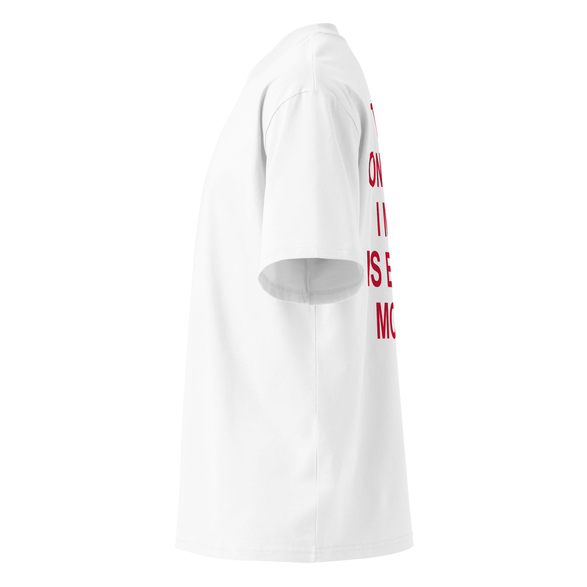 THE ONLY EX I MISS IS EXTRA MONEY oversized t-shirt – white left view | So True