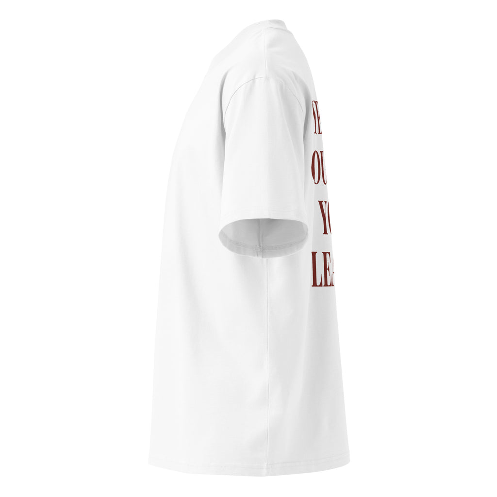 YES I'M OUT OF YOUR LEAGUE oversized t-shirt – white left view | So True