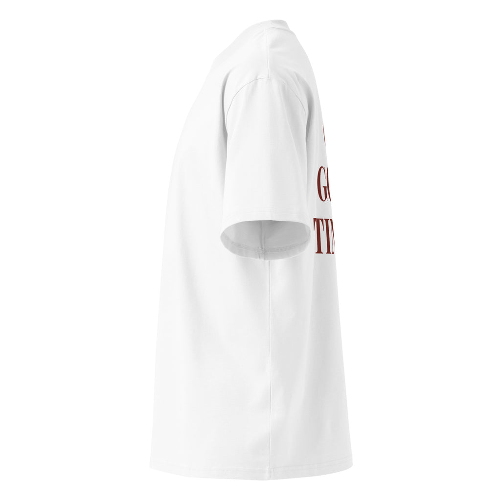 ON GOD'S TIMING oversized t-shirt – white left view | So True
