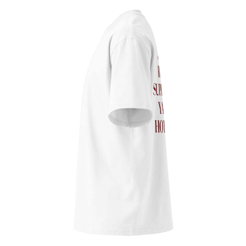 HERE TO SUCCEED ROLEX SUPERCARS YACHTS HOT MOMS oversized t-shirt – white left view | So True