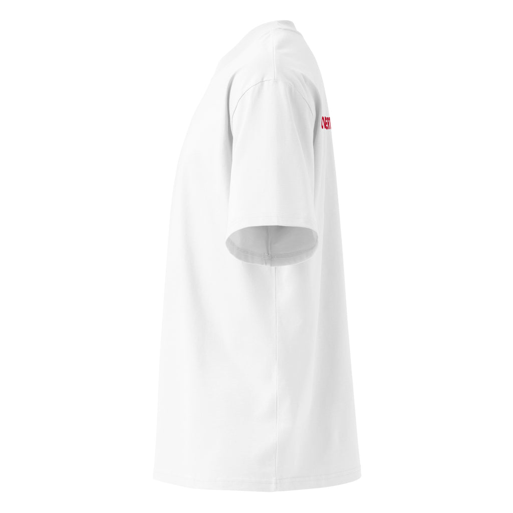 OVERTHINKAHOLIC oversized t-shirt – white left view | So True