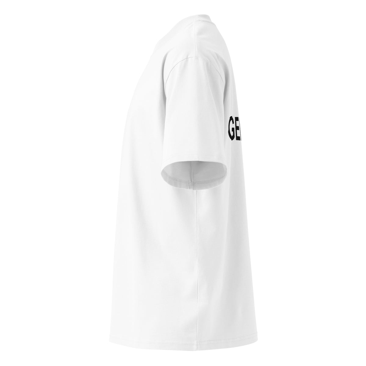 I'M GEEKED oversized t-shirt – white left view | So True