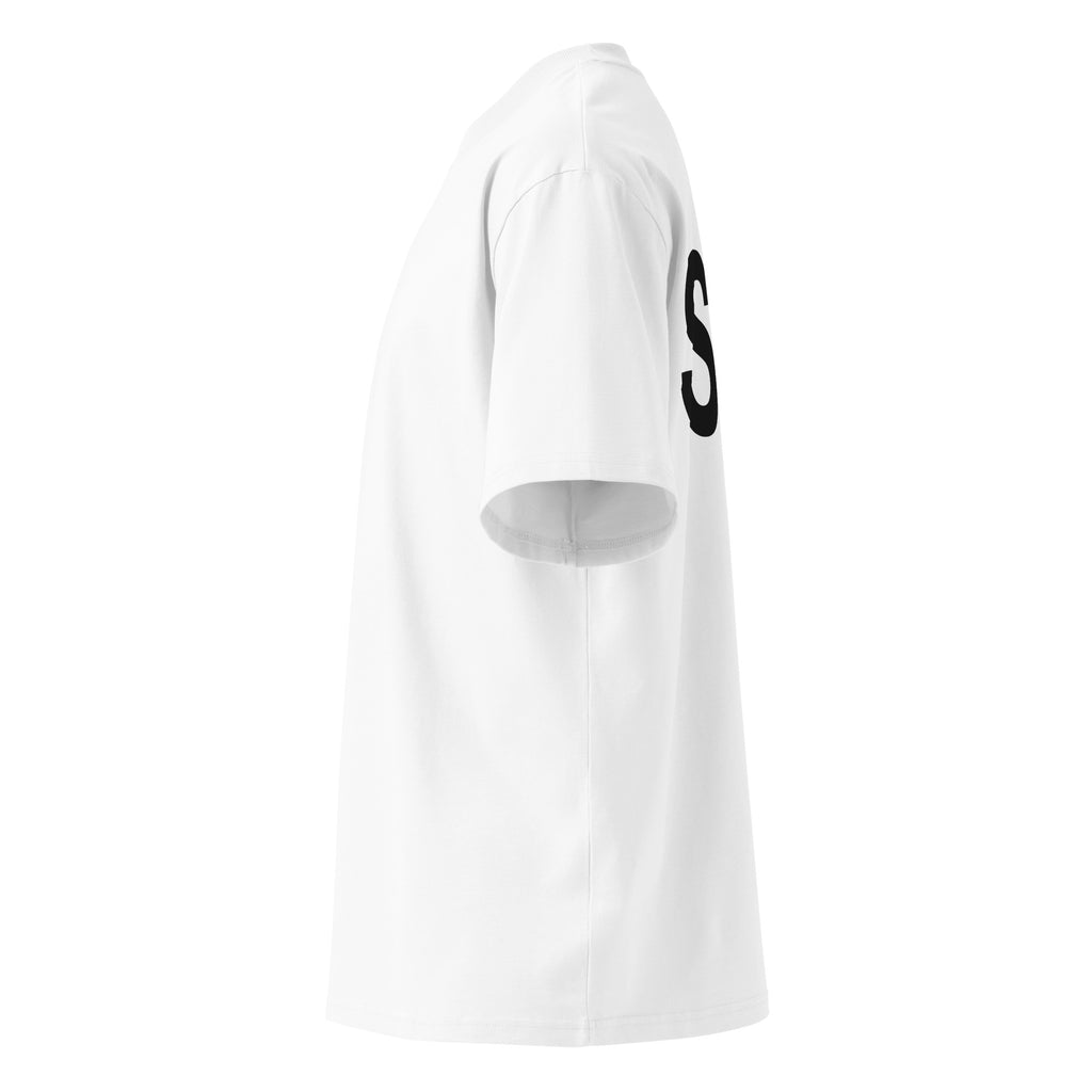 SIX oversized t-shirt – white left view | So True