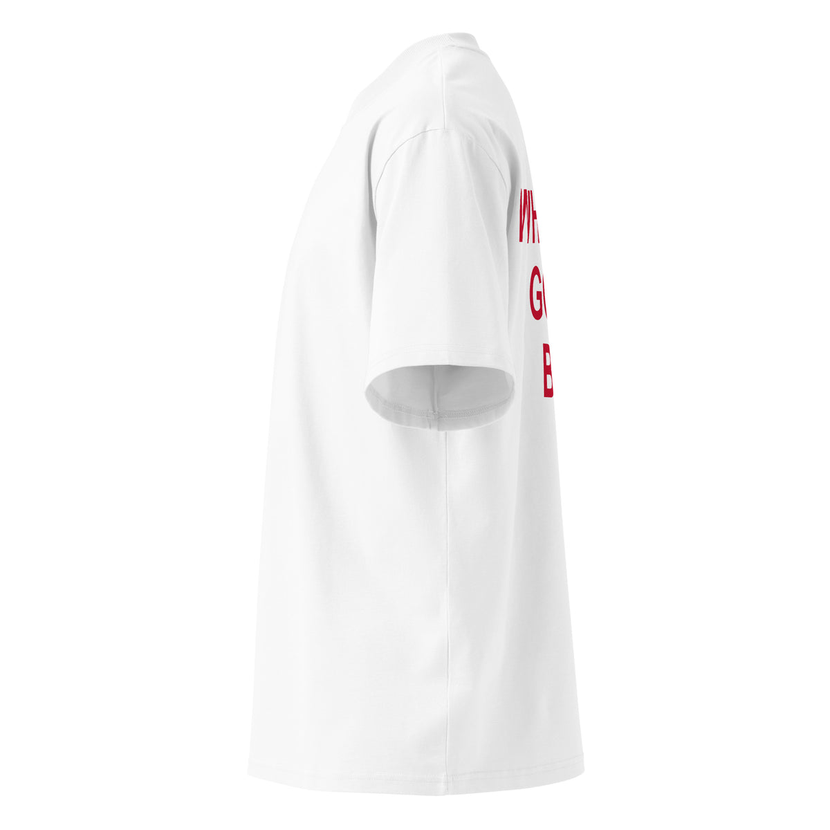 WHO'S A GOOD BOY oversized t-shirt – white left view | So True
