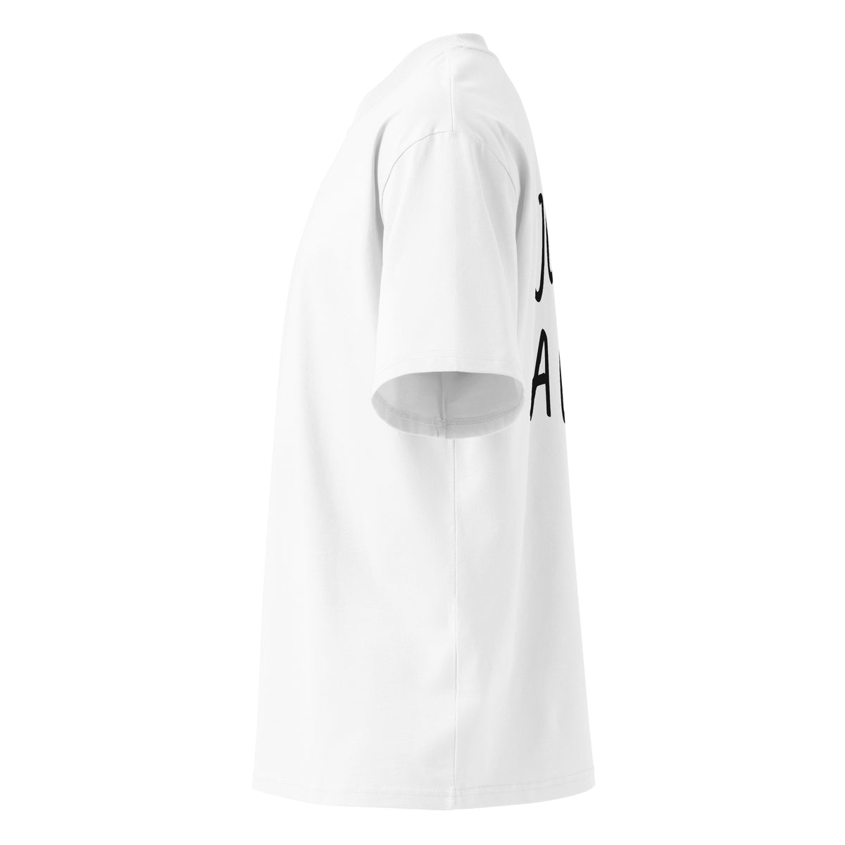 JUST A GIRL oversized t-shirt – white left view | So True