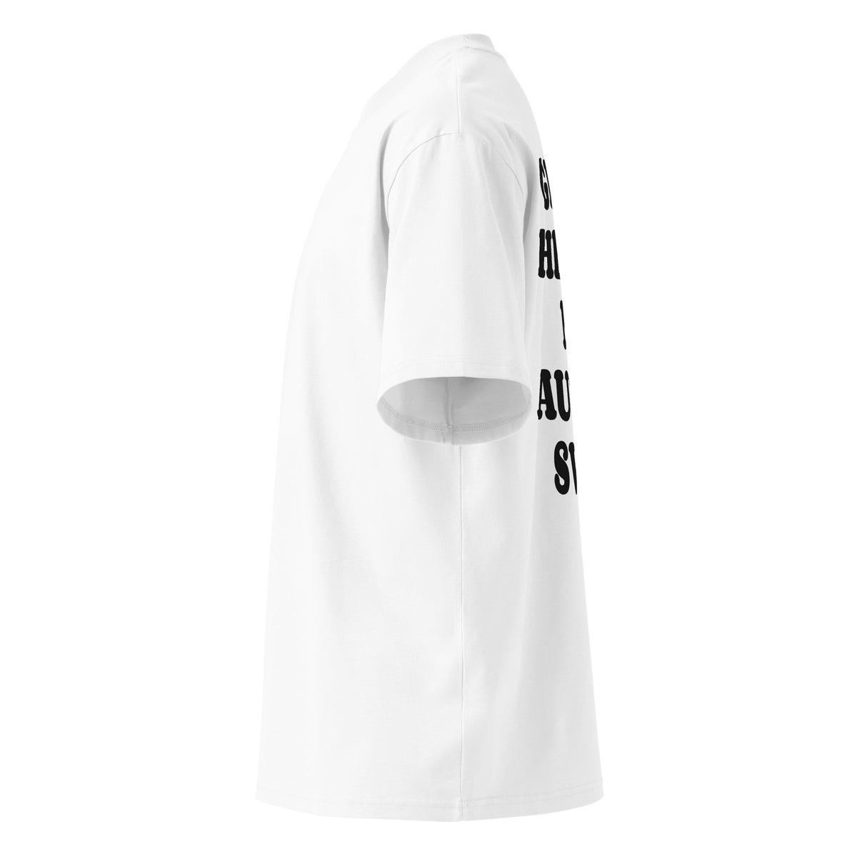 GIRLS HEART MY AUTISM SWAG oversized t-shirt – white left view | So True