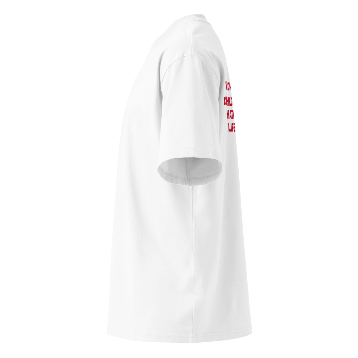 WOKE UP SEXY, CHILDLESS & MAN HATING AGAIN LIFE IS GOOD oversized t-shirt – white left view | So True