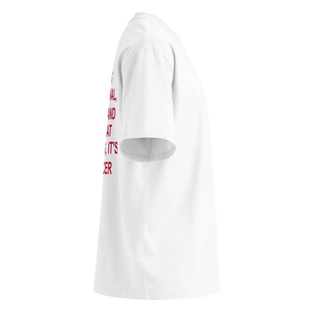 IF IT'S EMOTIONAL, LOYAL AND CRIES AT ADVERTS, IT'S A CANCER oversized t-shirt – white right view | So True
