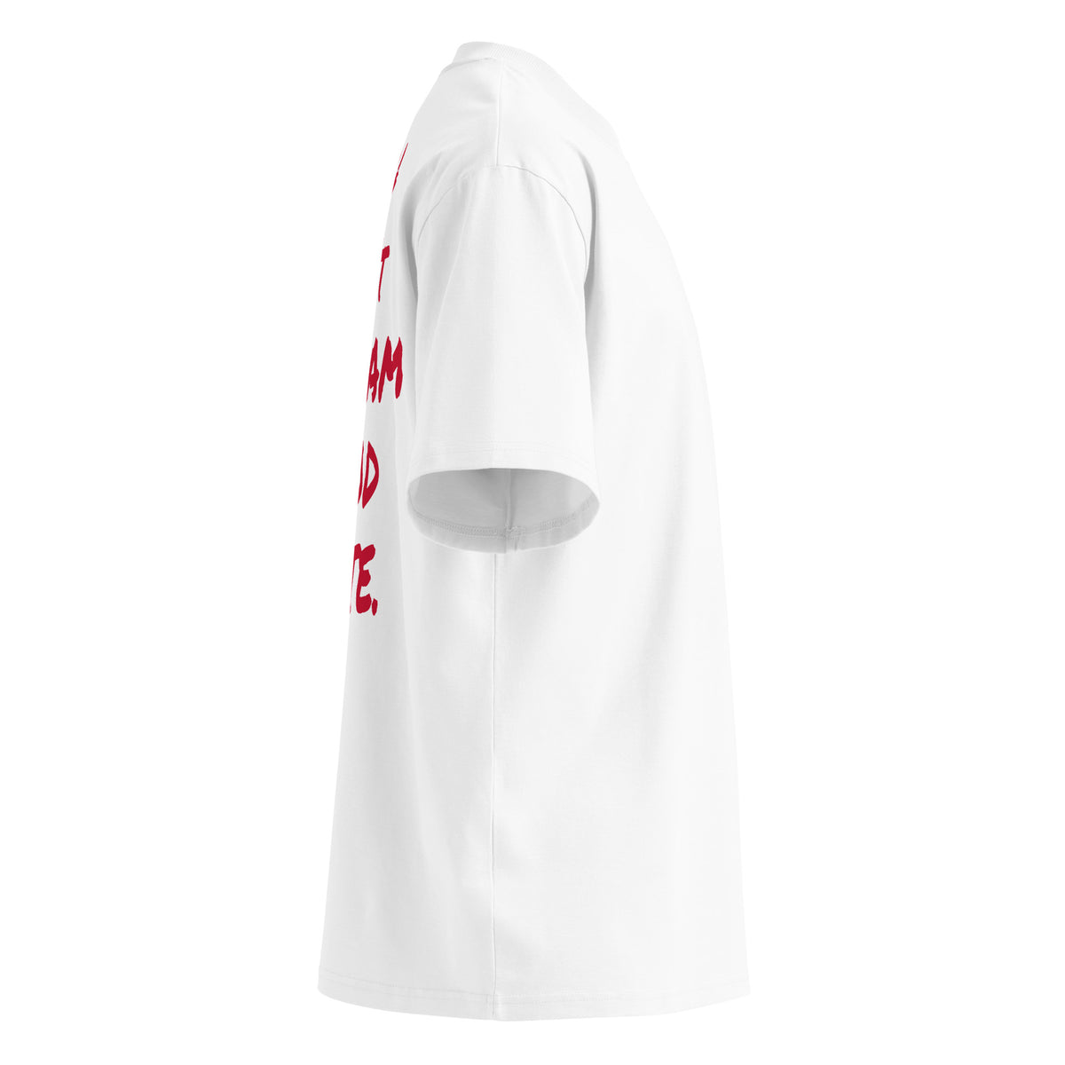 YOU CAN’T SHAZAM GOOD TASTE oversized t-shirt – white right view | So True