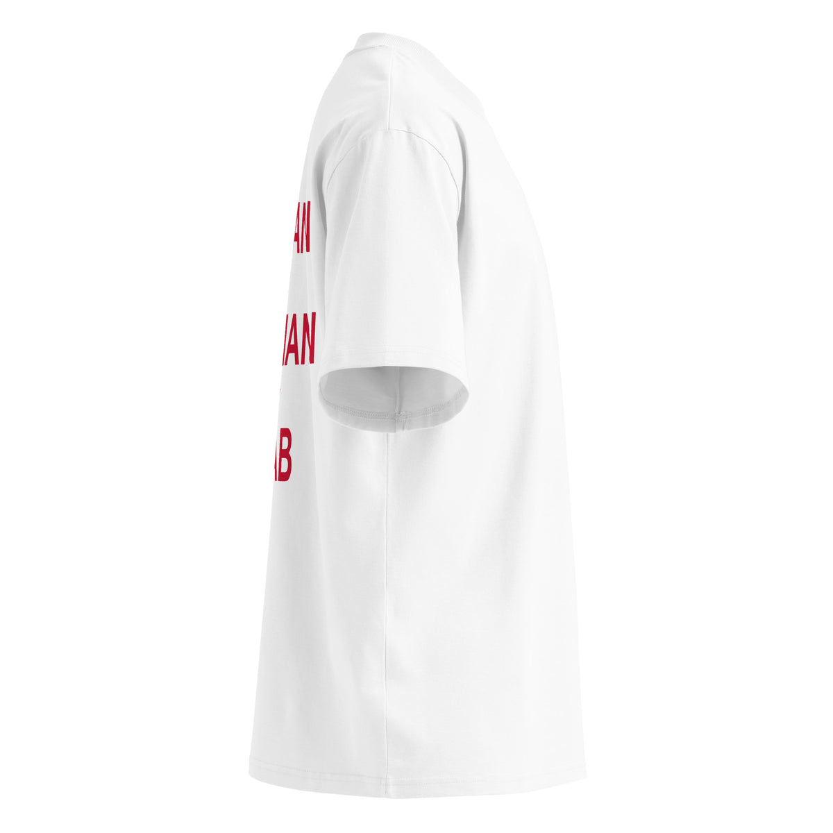 EAT ITALIAN DRIVE GERMAN MARRY ARAB oversized t-shirt – white right view | So True