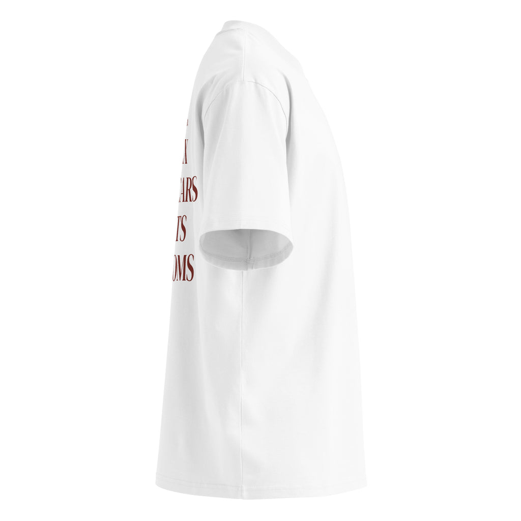 HERE TO SUCCEED ROLEX SUPERCARS YACHTS HOT MOMS oversized t-shirt – white right view | So True