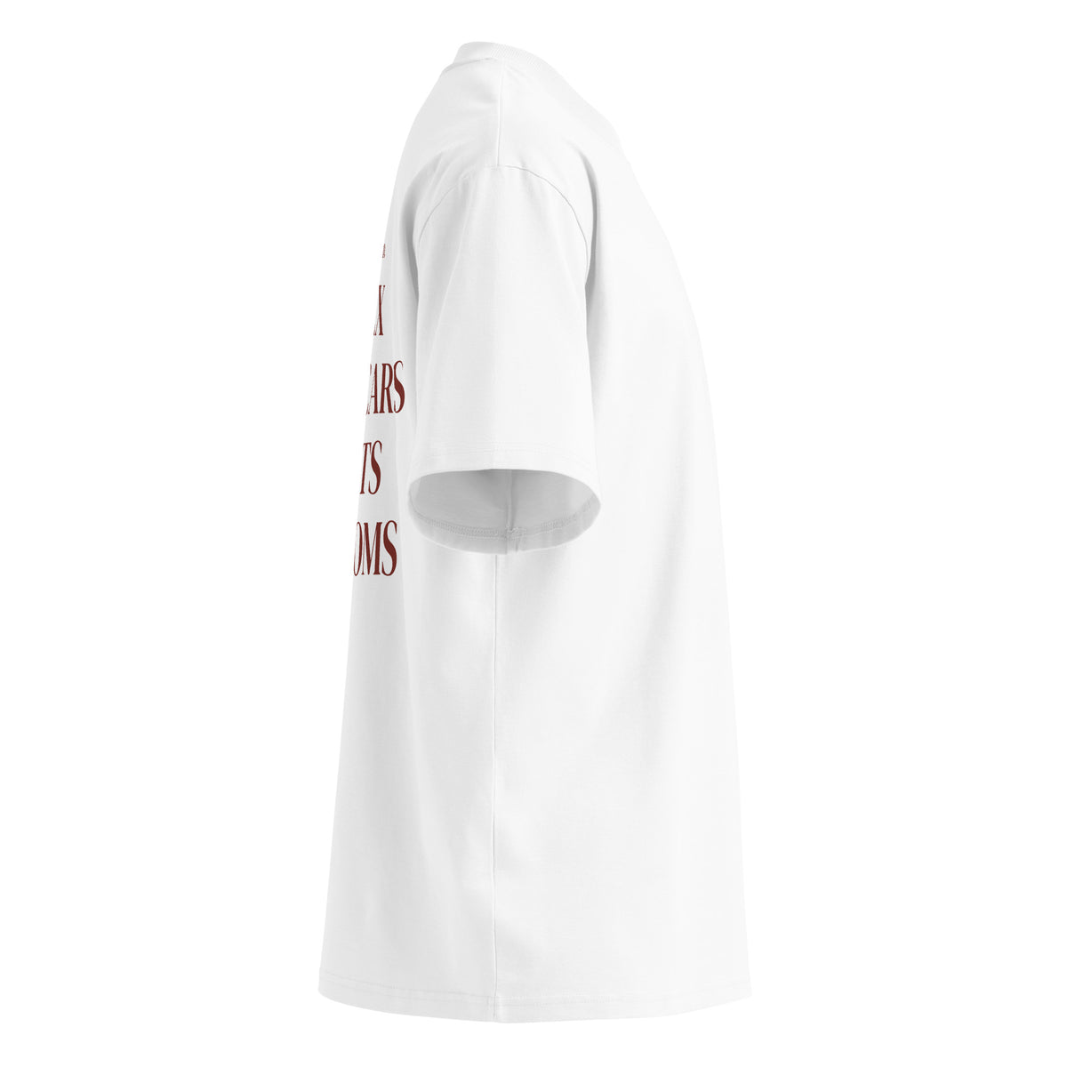 HERE TO SUCCEED ROLEX SUPERCARS YACHTS HOT MOMS oversized t-shirt – white right view | So True