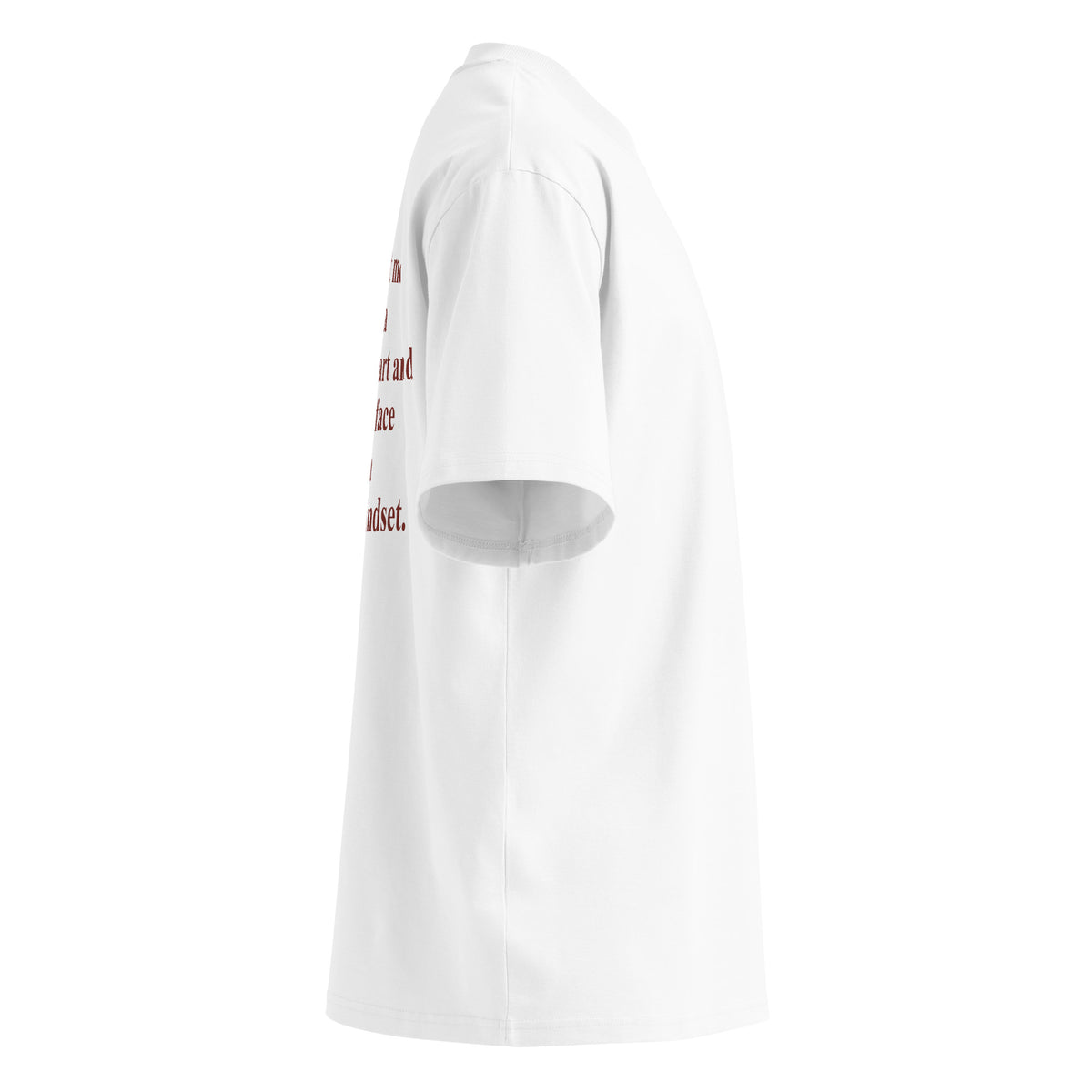 DON'T TRUST ME I HAVE A BEAUTIFUL HEART AND INNOCENT FACE WITH A CRIMINAL MINDSET oversized t-shirt – white right view | So True