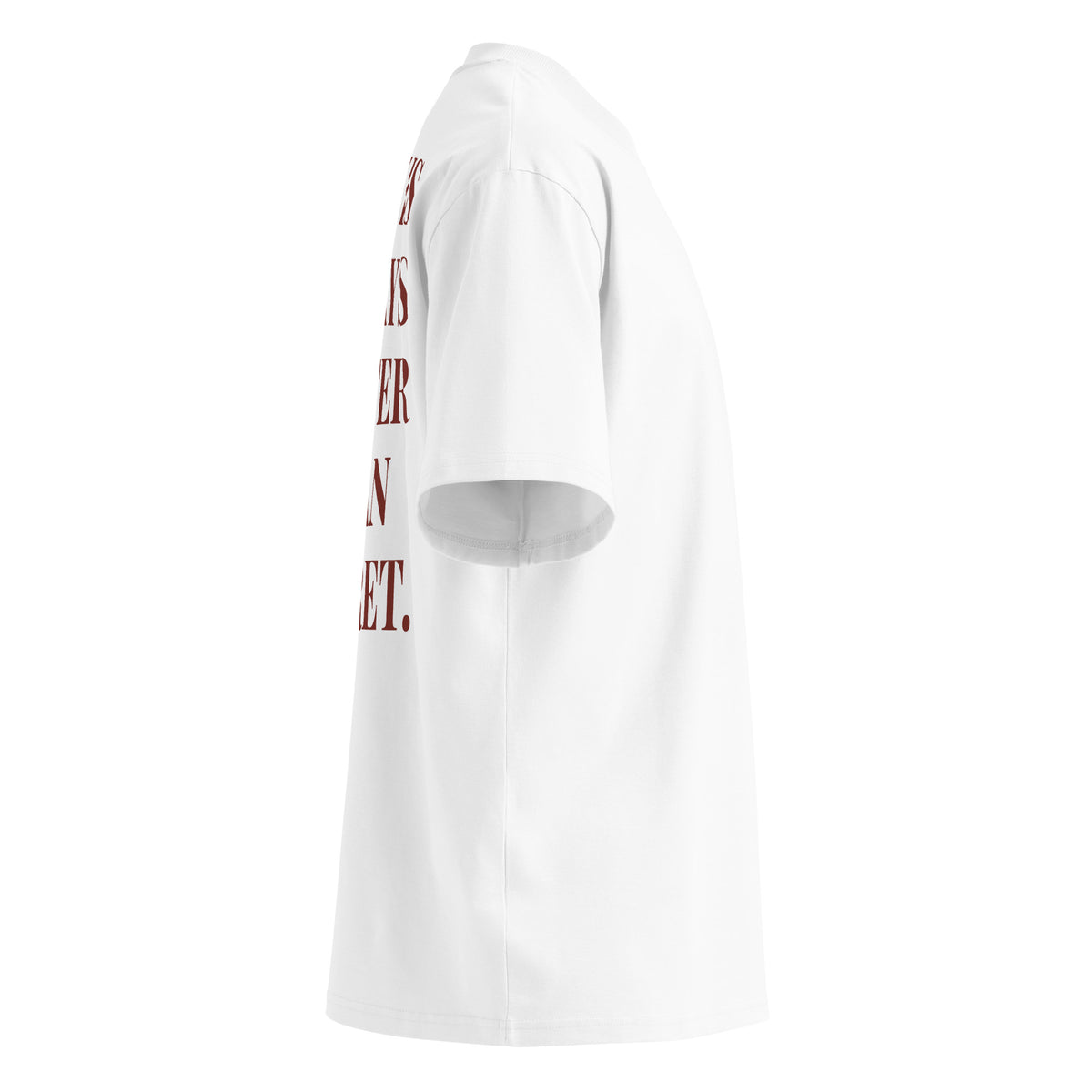 RISK IS ALWAYS BETTER THAN REGRET oversized t-shirt – white right view | So True
