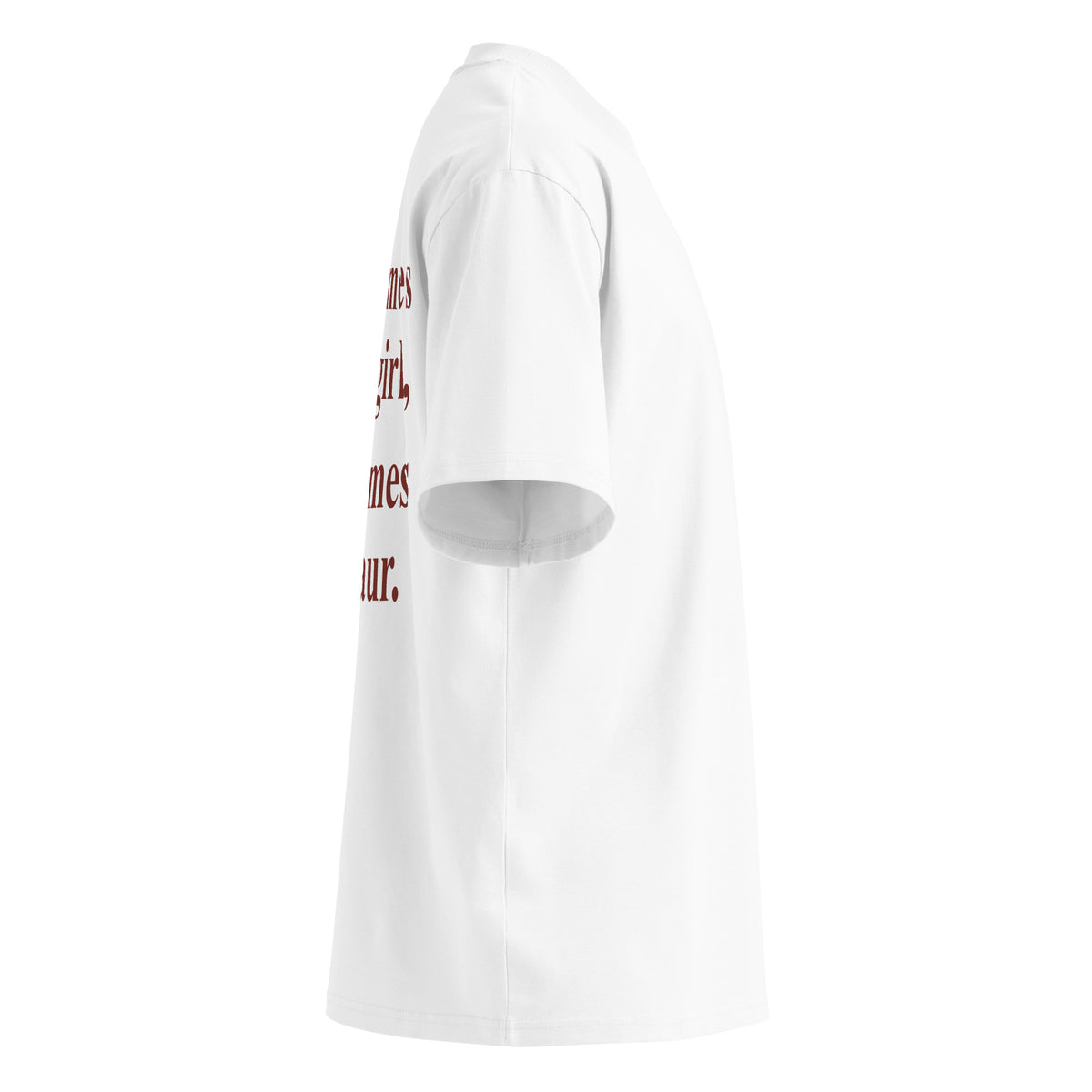SOMETIMES A SOFT GIRL, SOMETIMES DINOSAUR oversized t-shirt – white right view | So True