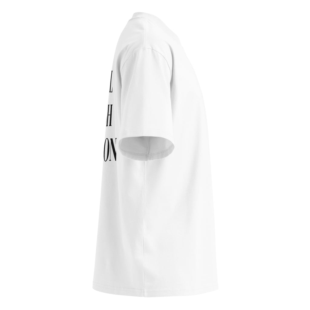 FULL BUSH SEASON oversized t-shirt – white right view | So True