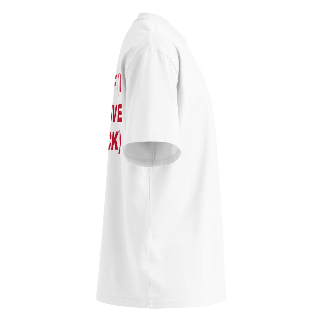 IDGAF (I DO GIVE A FUCK) oversized t-shirt – white right view | So True