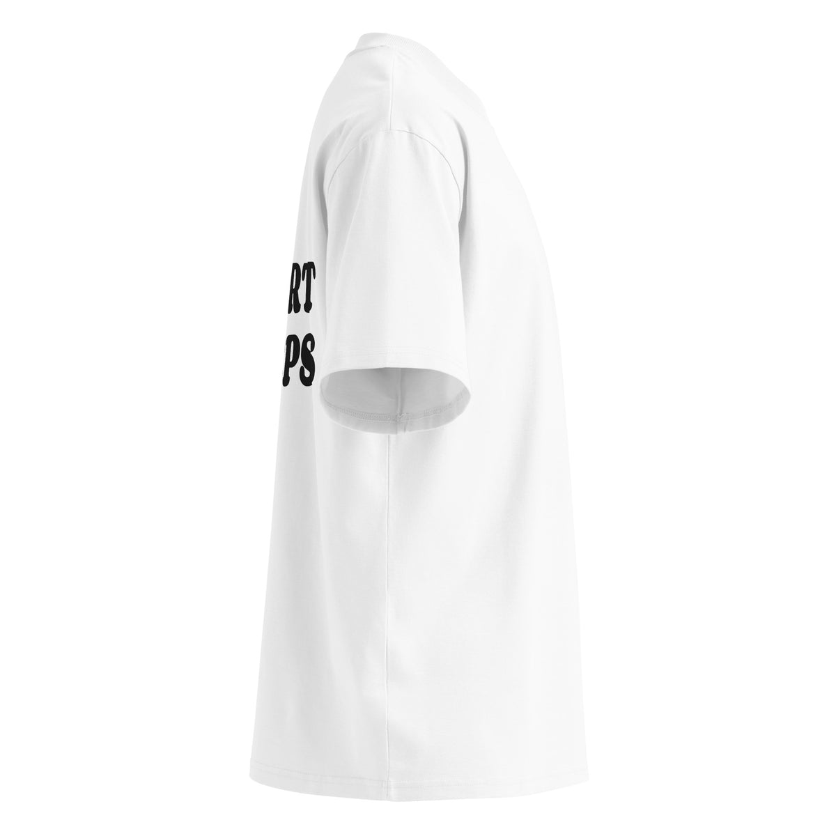 I HEART BICEPS oversized t-shirt – white right view | So True