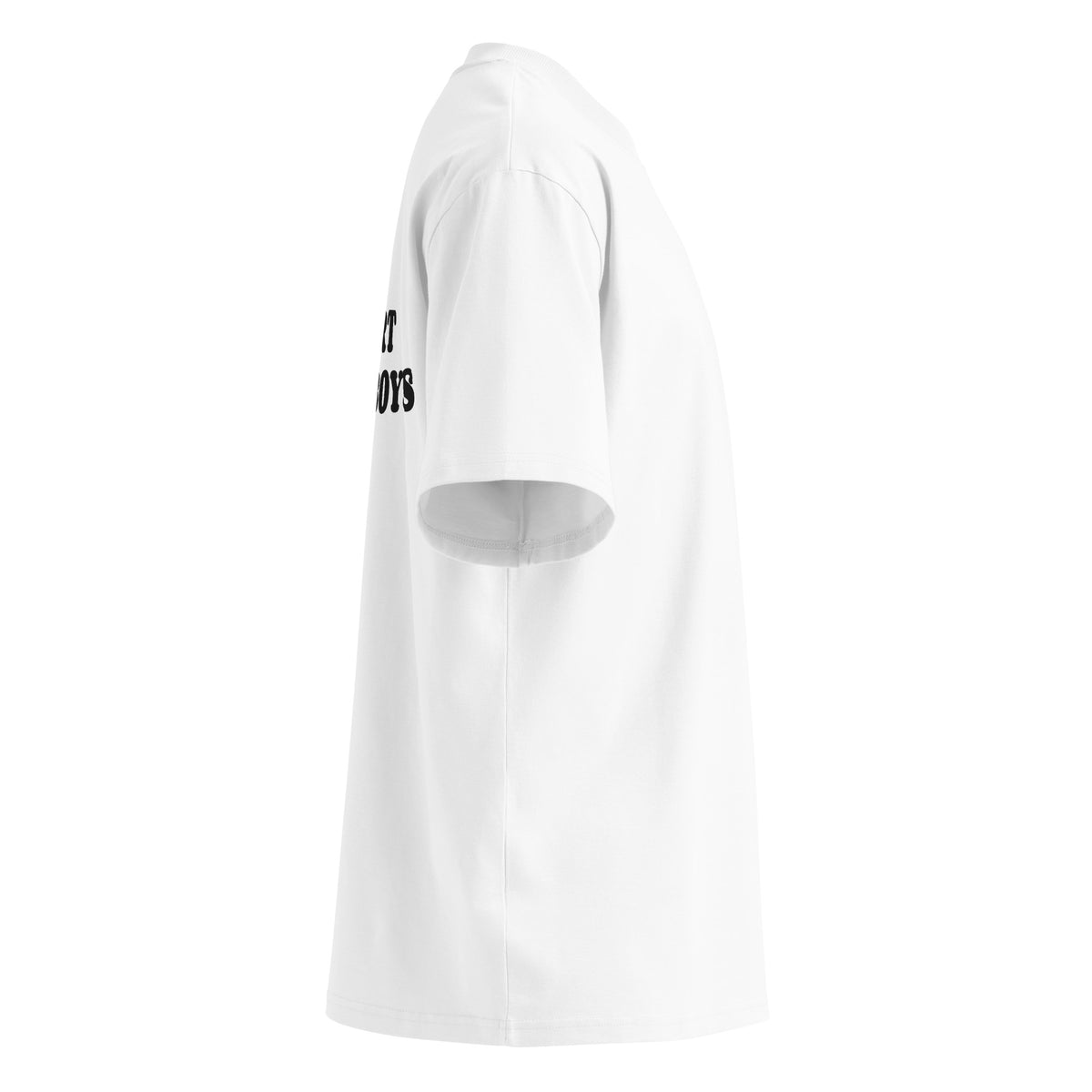 I HEART GOOD BOYS oversized t-shirt – white right view | So True