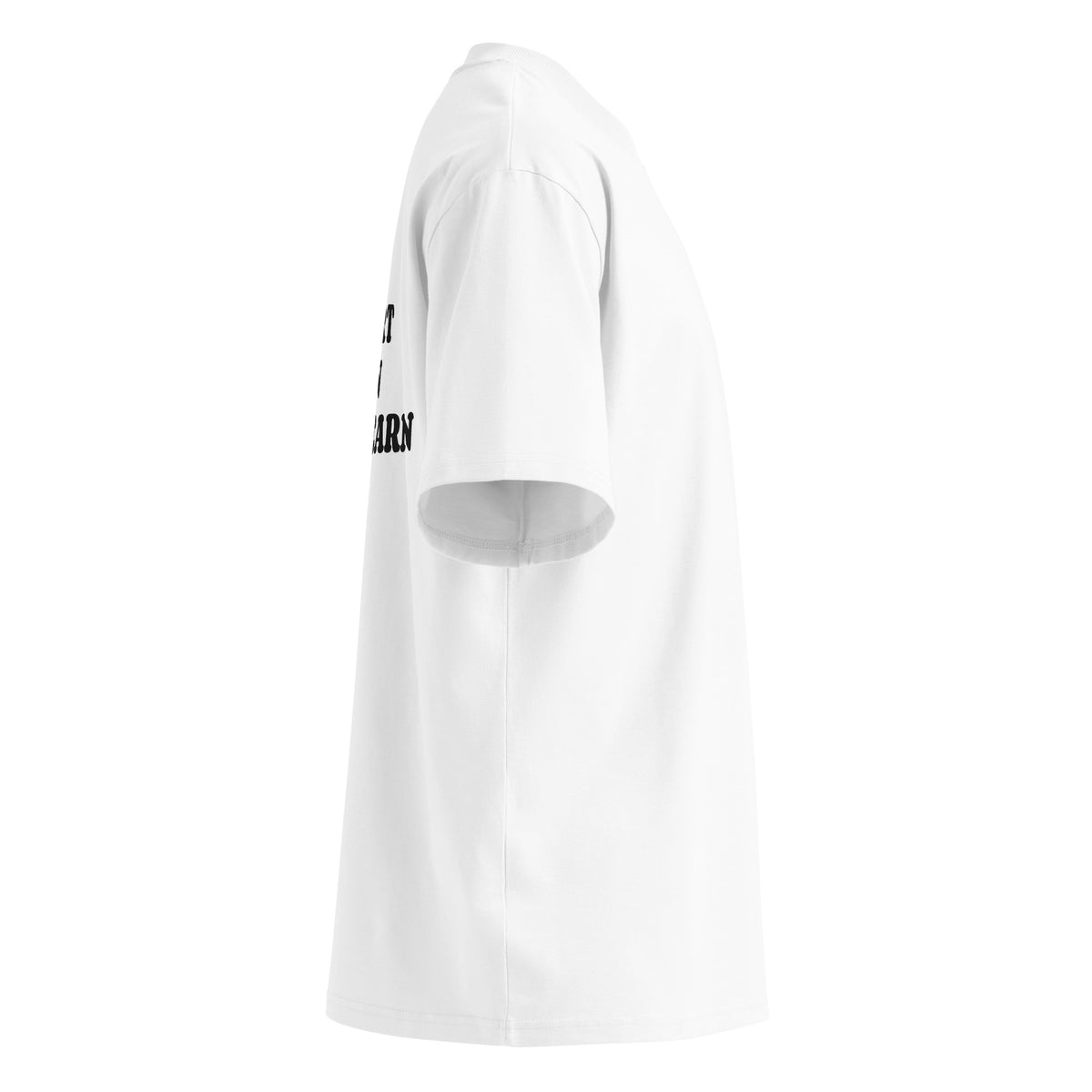 I HEART MEN WHO YEARN oversized t-shirt – white right view | So True