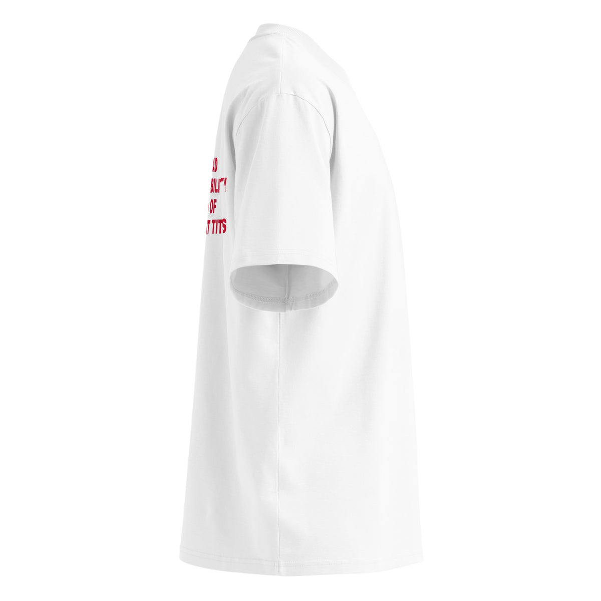 I WISH I HAD MENTAL STABILITY INSTEAD OF THESE GIANT TITS oversized t-shirt – white right view | So True