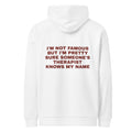 I'M NOT FAMOUS BUT I'M PRETTY SURE SOMEONE'S THERAPIST KNOWS MY NAME HOODIE