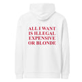 ALL I WANT IS ILLEGAL EXPENSIVE OR BLONDE HOODIE