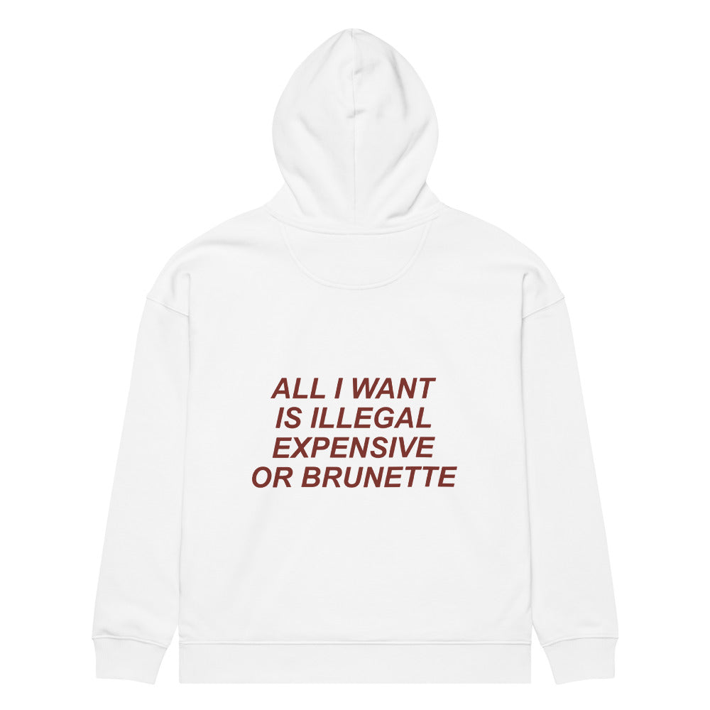 ALL I WANT IS ILLEGAL EXPENSIVE OR BRUNETTE HOODIE