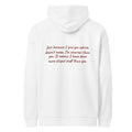 JUST BECAUSE I GIVE YOU ADVICE DOESN'T MEAN I'M SMARTER THAN YOU oversized hoodie – white back view | So True