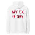 MY EX IS GAY oversized hoodie – white back view | So True