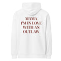 MAMA I'M IN LOVE WITH AN OUTLAW oversized hoodie – white back view | So True