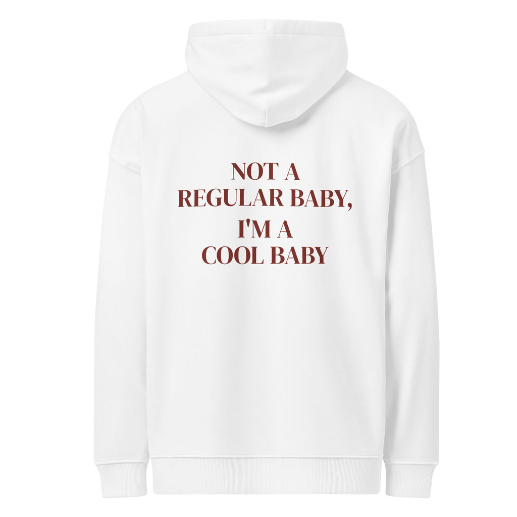 NOT A REGULAR BABY, I'M A COOL BABY oversized hoodie – white back view | So True