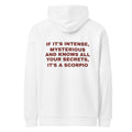IF IT'S INTENSE, MYSTERIOUS AND KNOWS ALL YOUR SECRETS, IT'S A SCORPIO oversized hoodie – white back view | So True