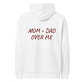 MOM + DAD OVER ME — oversized hoodie – white back view | So True