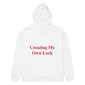 CREATING MY OWN LUCK oversized hoodie – white back view | So True