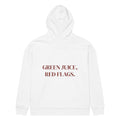 GREEN JUICE, RED FLAGS. oversized hoodie – white back view | So True