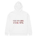 CLEAN GIRL UNTIL 9PM. oversized hoodie – white back view | So True